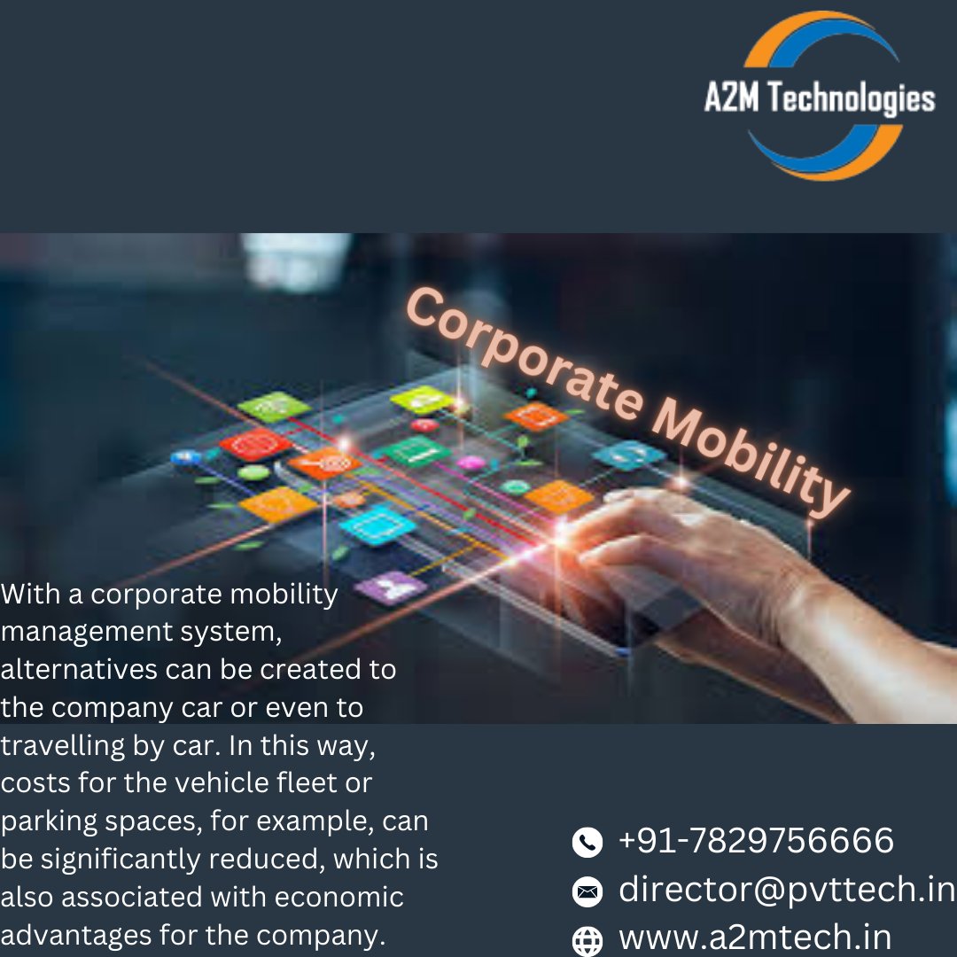 Corporate mobility: connecting businesses and people seamlessly.
visit our website: a2mtech.in
#a2mtech #a2mtechnologies #a2m #corporatemobilitysolutions #corporatesolutions 
#corporatemobility #businesslife #seamlessmobility