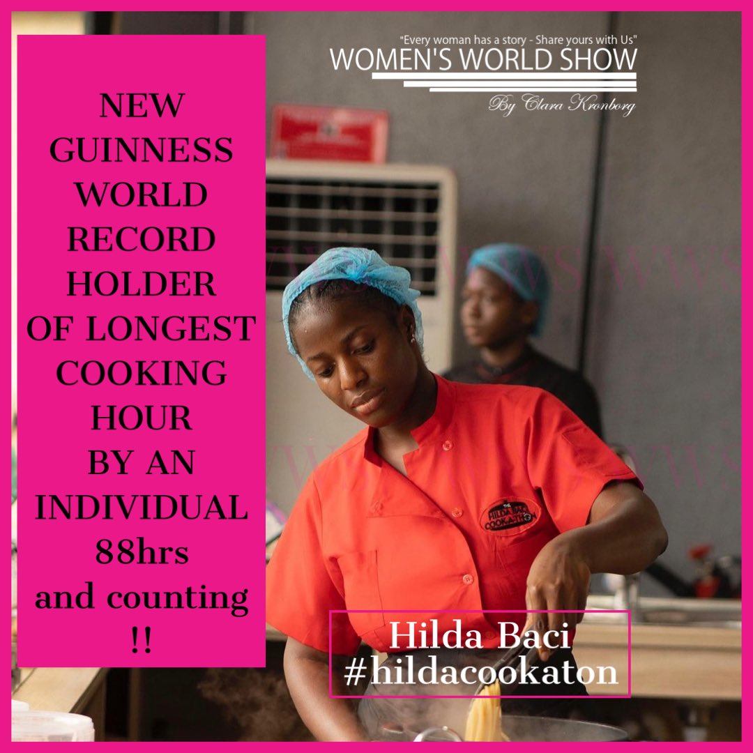 She did it 🎉🎉💪🏾 Congratulations @hildabaci @myfoodbyhilda for breaking Guinness world record of longest cooking hour by an individual Thank you for doing this for you & for all of us 👏🏾👏🏾👏🏾👏🏾 88 hrs and counting #hildabacicookathon #inspiringwoman #elevateher