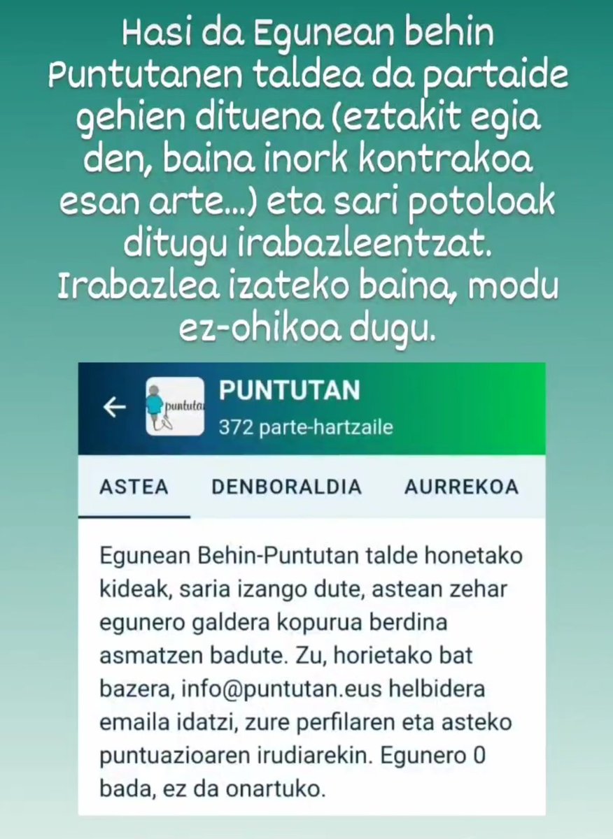 puntutan's tweet photo. https://t.co/s82FDPwyWm
@eguneanbehin , egia ote Puntutan taldea partaide gehien dituena dela? https://t.co/tGIfZiE2l1