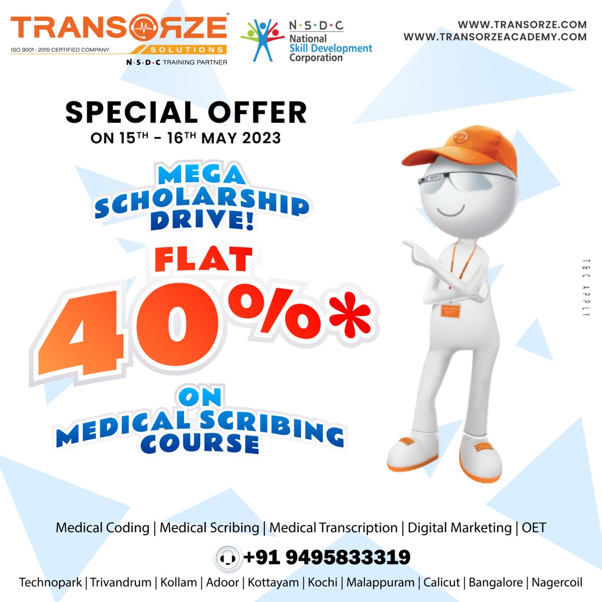 AthulyaMA1's tweet image. We are thrilled to announce that our 𝐌𝐞𝐝𝐢𝐜𝐚𝐥 𝐒𝐜𝐫𝐢𝐛𝐢𝐧𝐠 𝐜𝐨𝐮𝐫𝐬𝐞 is now available with an exclusive 𝟰𝟬% 𝗳𝗹𝗮𝘁 𝗱𝗶𝘀𝗰𝗼𝘂𝗻𝘁! 🎉
transorze.com
+919495833319
#transorzesolutions #studycourse #education #learning #medicalscribing #educationcenter