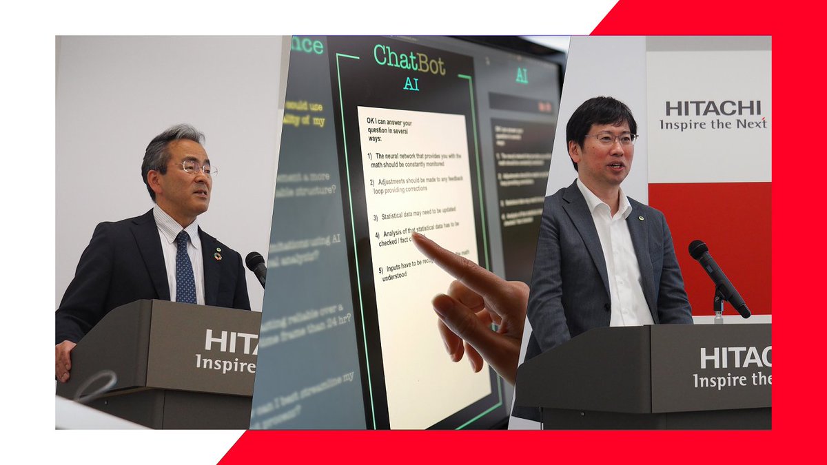 Hitachi_Japan's tweet image. 日立は「Generative AI センター」の新設を本日発表しました。#生成AI 有識者をコアメンバとする本組織を中心にLumada 事業での価値創出を加速させます。また、日本マイクロソフト社との協創により、#AzureOpenAIService と連携した環境構築、運用支援サービスも提供予定です。hitachi.co.jp/New/cnews/mont…