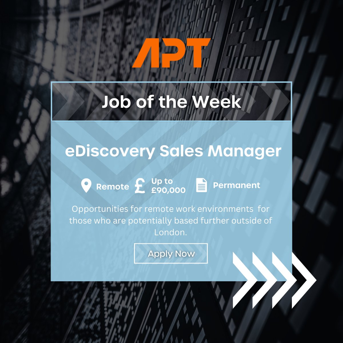 AptSearchUK's tweet photo. 🌟Our Role of The Week is here! 🌟

Are you looking for your next big break in the world of eDiscovery? Look no further!👀

Click the link: https://t.co/Fu3HQ3dMt5 🔗 or get in touch with our expert team Jamie@weareapt.io 📧

#JobOpportunities #ApplyNow #CareerGrowth https://t.co/ph1RttkhfE