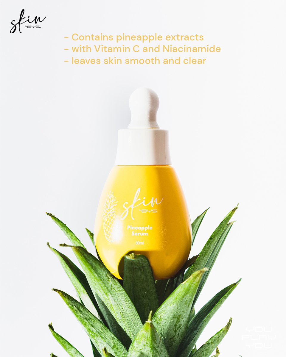 Get a radiant, clear complexion this summer with Skin by BYS Pineapple Serum 🍍✨

Infused with pineapple, Vitamin C, and Niacinamide, this serum is a must-have 💛

Shop Skin by BYS Tropical line to stay fresh and radiant all season long 🛒

#BYSPH #SkinbyBYSTropical #YouPlayYou