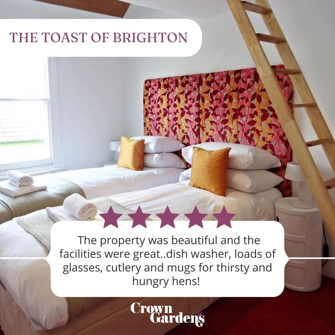 Crowngardens's tweet image. Another lovely review from one of our guests 🥰 

✨ The Toast Of Brighton ✨

👑

#henweekend #party #girlsweekend #partytime #groupholiday #brighton #crowngardens #hendo #celebrate #holiday #birthday #bacheloretteparty #review  #happy #airbnbhome #holidayhome #travel