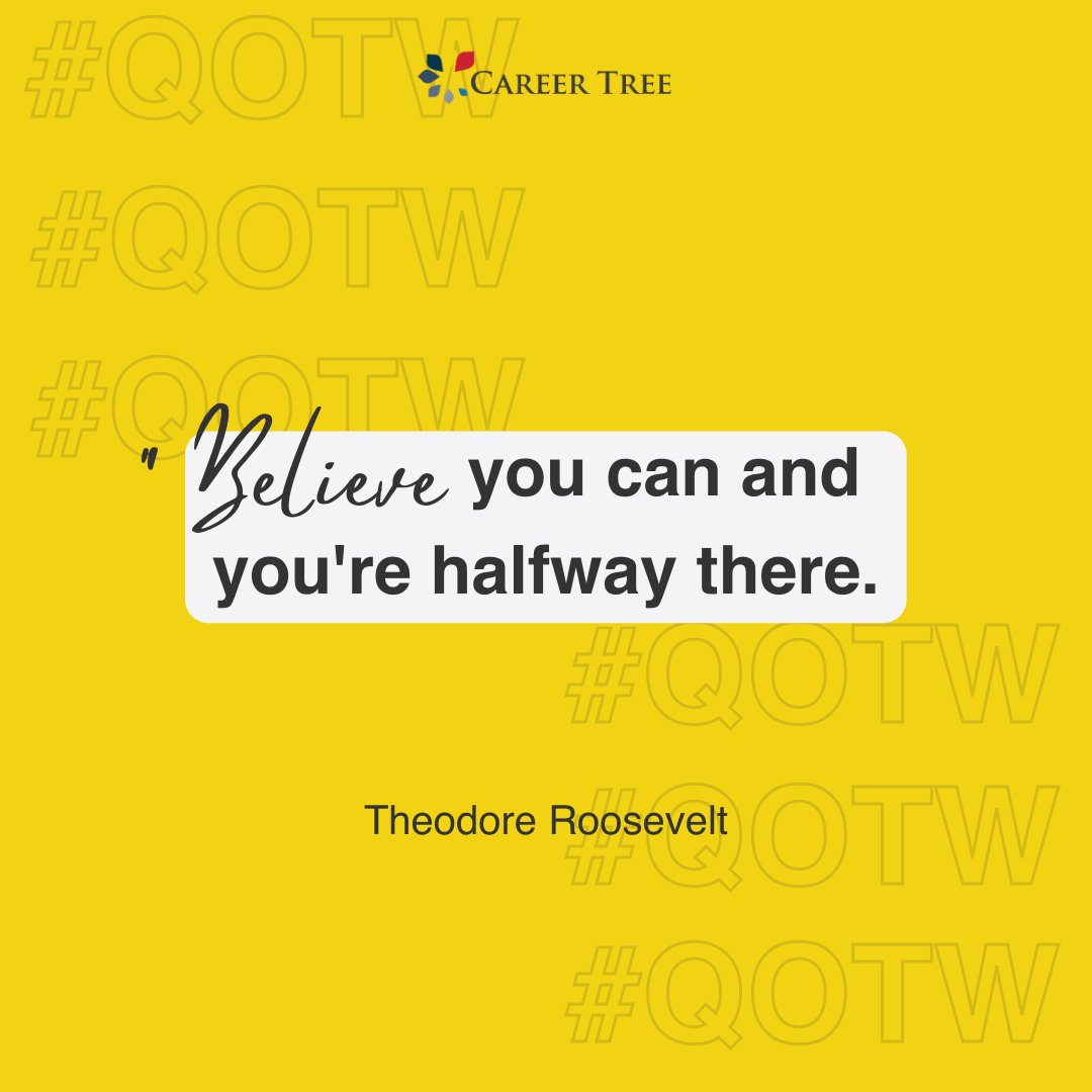careertree__'s tweet photo. Don't underestimate the power of self-belief. It's the first step towards achieving your goals. Believe in yourself and you're halfway there. 💪🌟

#CareerTree #education #learning #motivation #quoteoftheweek #inspiration #qotw #dailyinspiration #mindset #positivity #lifelessons https://t.co/D0JBfj5Num