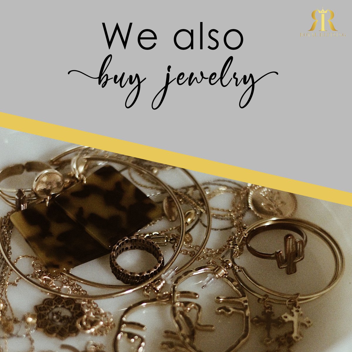 Got unwanted gold or silver jewelry that you don't wear anymore?

We will happily buy them from you!

Just reach out to us and let's discuss your FREE pick up today!

#dentalscrap #royalrefining #dentist #dentaloffice #dentalart #cashforgold #goldbuyer #dentalassistant