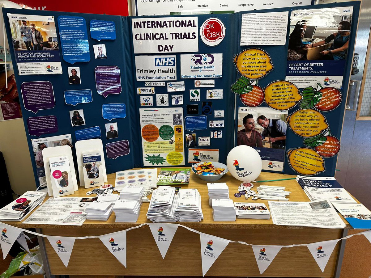 Celebrating International Clinical Trials Day <a href="/FrimleyHealth/">Frimley Health NHS Foundation Trust 💙</a> - Wexham Park @NIHRCRN_kss #ICTD #research #bepartofresearch