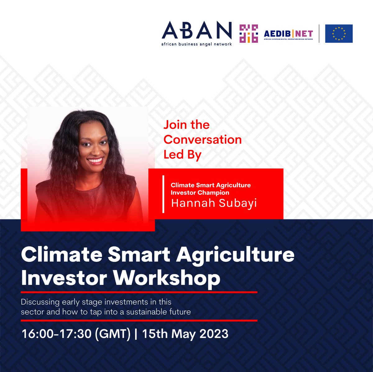 The wait is over! 🥳🥳

The ABAN Climate Smart Agriculture Investor Workshop is happening today! ‘Early Investments and Innovations' in this sector, opportunities, challenges and shared case studies will be part of the highlights during this day's sessions. 
<a href="/KSubayi/">Hannah Subayi K.</a> <a href="/AEDIBNET/">AEDIB|NET</a>
