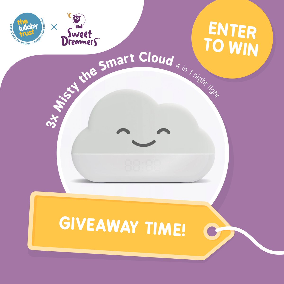 💥Giveaway💥 To celebrate our new partnership, Sweet Dreamers ( <a href="/ewanandfriends/">Lynda Harding</a> ) are donating 3x Misty the Smart Cloud units to give away to three lucky winners!⁠ For your chance to win, visit our website and follow the instructions. bit.ly/3LSDupM #Giveaway #Comp