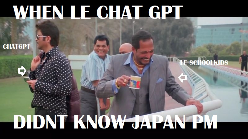 Vygrofficial's tweet photo. "See Mumma!!! Even that AI goes wrong on GK sometimes"
ChatGPT identifies Japanโs digital minister as the Japanese PM Fumio Kishida..
#ChatGPT #AI #vygr #MondayMotivation https://t.co/SX8GEiTNyO