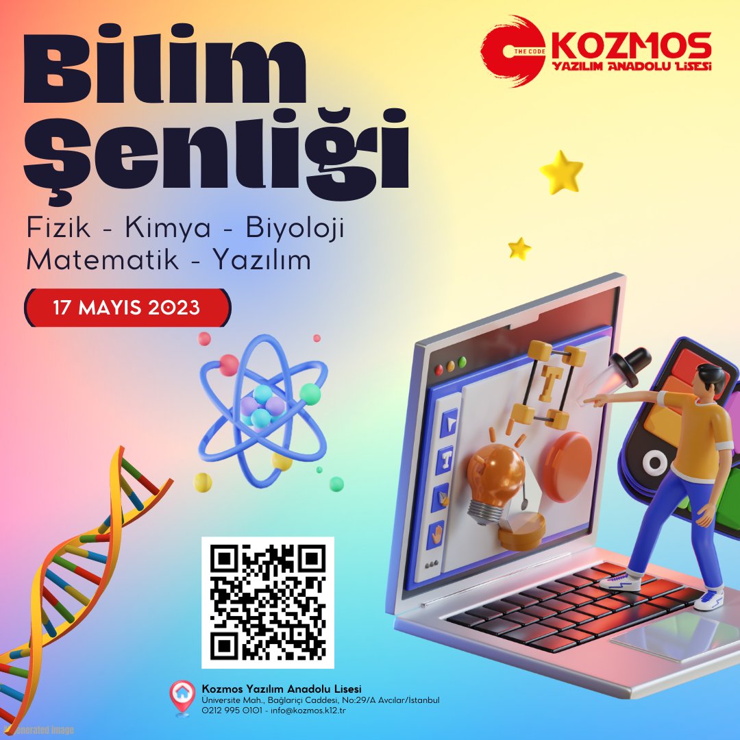 Bilim Şenliği!

2022-2023 Eğitim-Öğretim dönemi 17 Mayıs tarihinde okulumuzda geleneksel Bilim Şenliği etkinliğimizi düzenleyeceğiz.

#kozmos #yazilim #lise #yazilimlisesi #kozmosyazilim #kozmosyazilimlisesi #turkey #istanbul #eğitim #bilim #şenlik #bilimşenliği #sciencefestival