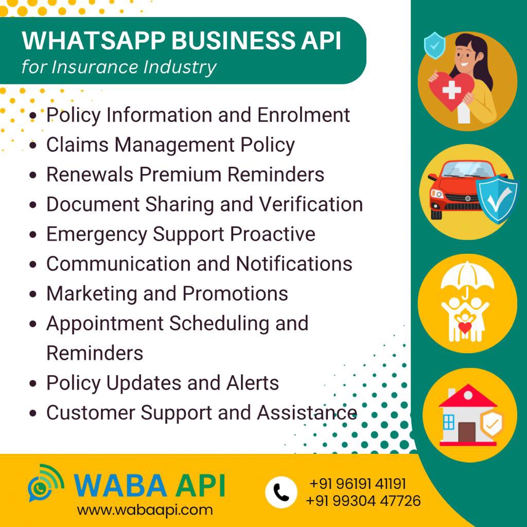 WABAAPI's tweet photo. WHATSAPP BUSINESS API for Insurance Industry
https://t.co/DecRz1bqiI
#WhatsAppBusinessAPI #InsuranceIndustry #CustomerExperience #DigitalTransformation #ClaimsManagement #PolicyUpdates #PremiumReminders #CustomerSupport #Marketing #AppointmentScheduling #DocumentSharing https://t.co/OA02z0a0N4