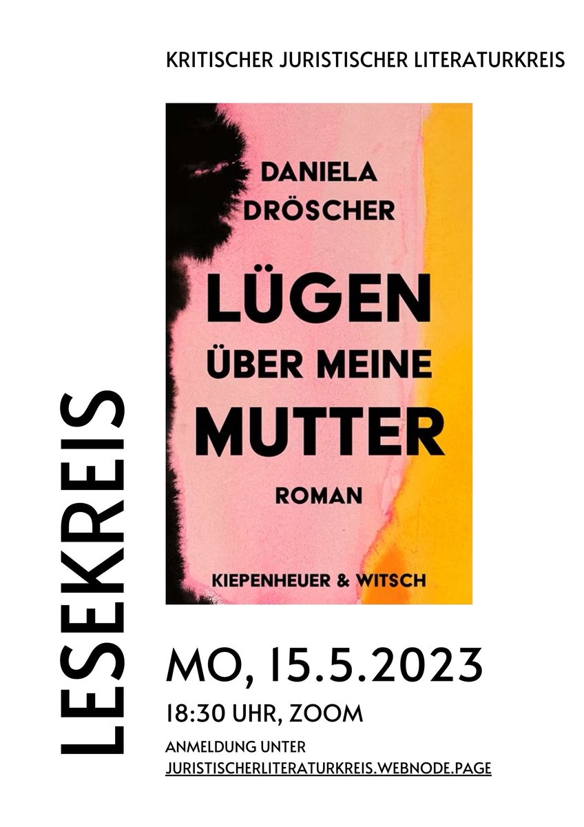 today at 6:30 pm, come and join! #Lesekreis #LügenÜberMeineMutter

more information about the reading circle you can find here:
…ristischerliteraturkreis.webnode.page