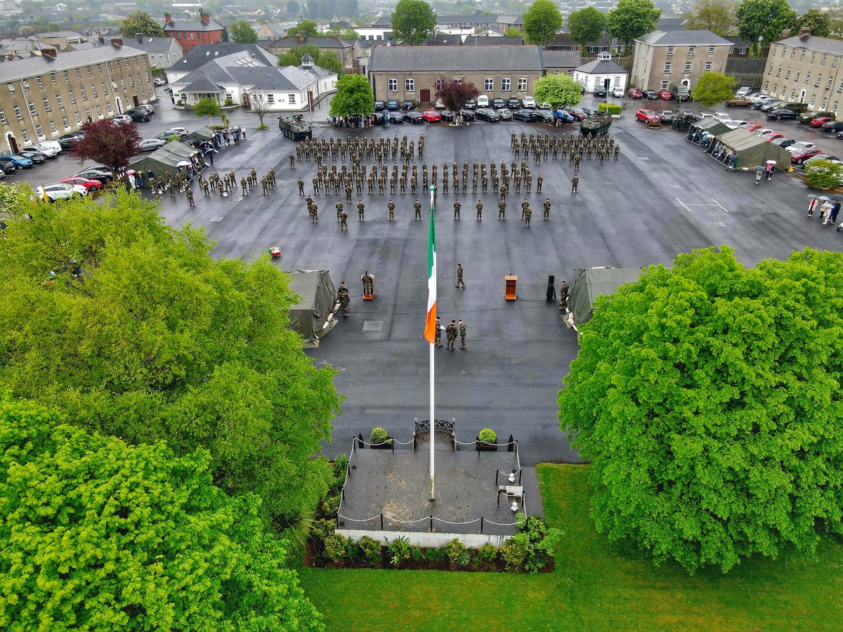 Sarsfield Bks Limerick, home of the 12th INF BN, and the 122nd INF BN UNIFIL on parade