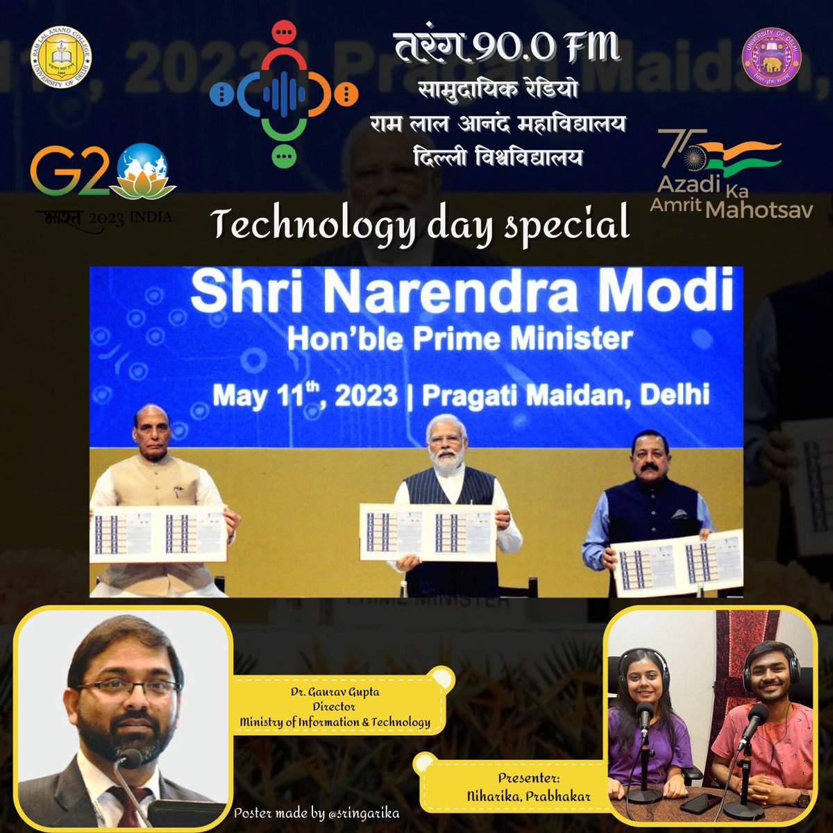 tarang_90FM's tweet photo. Prime Minister @narendramodi  inaugurated the program marking #nationaltechnologyday2023, at Pragati Maidan in #NewDelhi  on May 11, 2023. @tarang_90FM presents you the reports on this inauguration, and Interviewing @TweetsOfGauravG for the expertise.
🔗https://t.co/dIU1E4G7Jg https://t.co/eiv1OMEabO