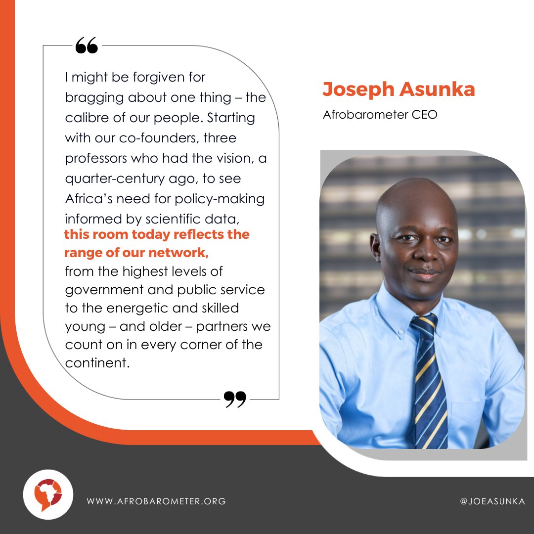 Afrobarometer (@afrobarometer) on Twitter photo Afrobarometer CEO <a href="/joeasunka/">Joseph Asunka</a> expresses his pride in the Afrobarometer network.
#ABgoestoAda #ABRound10 #VoicesAfrica Afrobarometer CEO <a href="/joeasunka/">Joseph Asunka</a> expresses his pride in the Afrobarometer network.
#ABgoestoAda #ABRound10 #VoicesAfrica