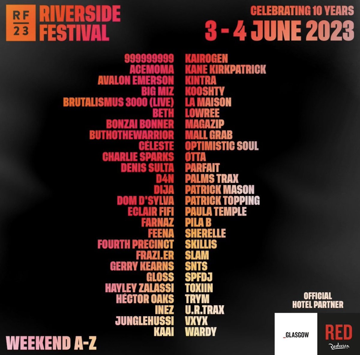 2x Tickets for sale for Riverside Festival Glasgow, Sunday 4th June. 
Bought for £65 each, open to offers! 
Please share 🙏🏽 
#riversidefestival #festival #tickets #forsale #ticketsforsale #rave #festivaltickets #techno