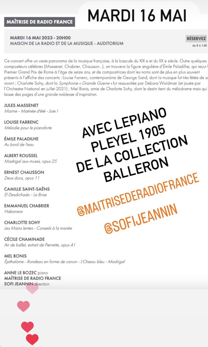 Pianos Balleron (@pianosballeron) on Twitter photo Répétition Anne le Bozec et la <a href="/MaitriseRF/">Maîtrise RF</a> dir. <a href="/sjeannin/">Sofi Jeannin</a> avec le Pleyel extra grand de concert de 1905 de la #CollectionBalleron Rendez-vous mardi soir 20h pour le concert 🎶 #piano Répétition Anne le Bozec et la <a href="/MaitriseRF/">Maîtrise RF</a> dir. <a href="/sjeannin/">Sofi Jeannin</a> avec le Pleyel extra grand de concert de 1905 de la #CollectionBalleron Rendez-vous mardi soir 20h pour le concert 🎶 #piano