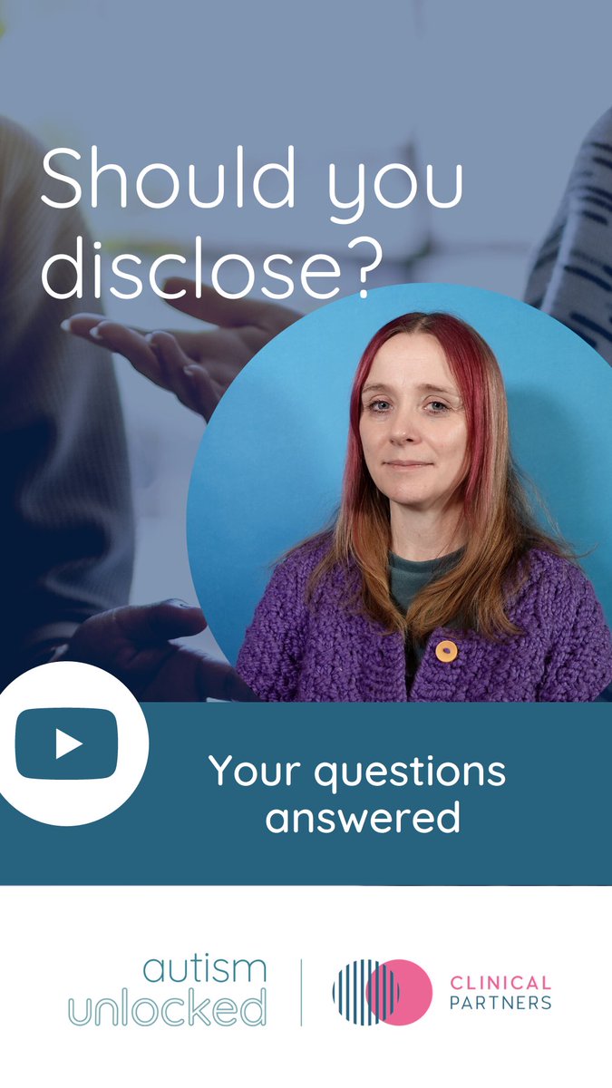 New video from my collab with <a href="/ClinicalPartnrs/">Clinical Partners</a> - should you disclose your autism some things to consider 

youtu.be/wkcaBHKjXkM
