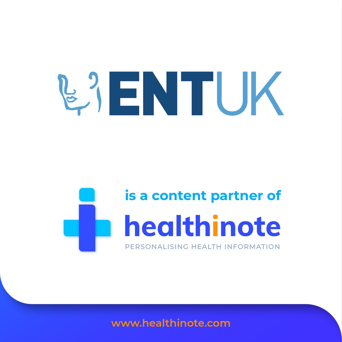 Welcome to #Healtinote as our latest #trustedpartner, ENT UK! <a href="/ENTUKGlobal/">ENT UK Global Health</a> is the professional body representing ear, nose and throat surgery and head, neck and thyroid surgery in the UK. We are delighted to enable sharing of their valuable patient info, clinician to patient.