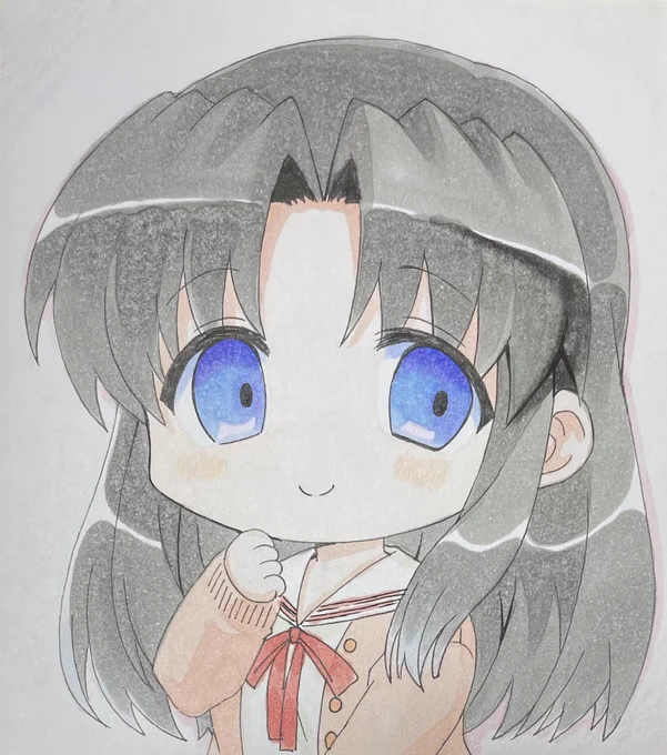 今日のアナログイラスト178日目はONE.の川名みさき先輩です。