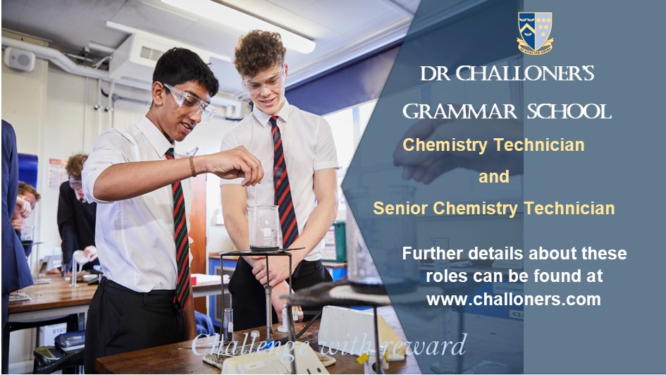 A fantastic opportunity to join the Science Team at Dr Challoner's Grammar School
@ChallonersGS #science #jobsinscience #sciencetechnician