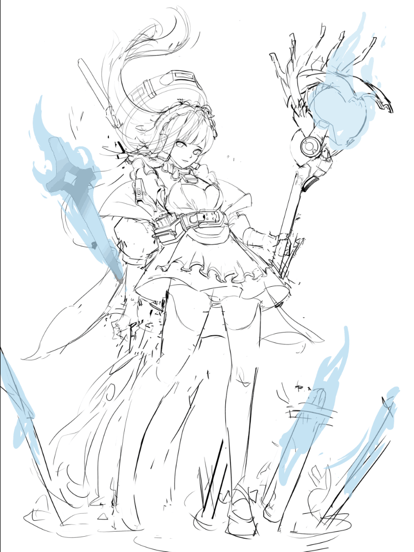 Swuziqi's tweet photo. #OC 
Sketch                               Final https://t.co/mMNVvoyITp