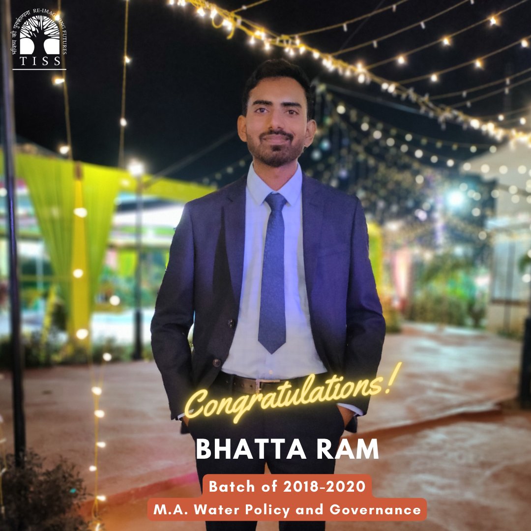 TISSpeak's tweet photo. We are delighted to share that our alum, @Bhatta_Ram1 (Batch of 2018-2020), has been selected to receive the Rotary Foundation Scholarship to pursue an https://t.co/WjT6BRQYLd. in Water and Sustainable Development at the @ihedelft, Netherlands. https://t.co/oYSHnT5xGI