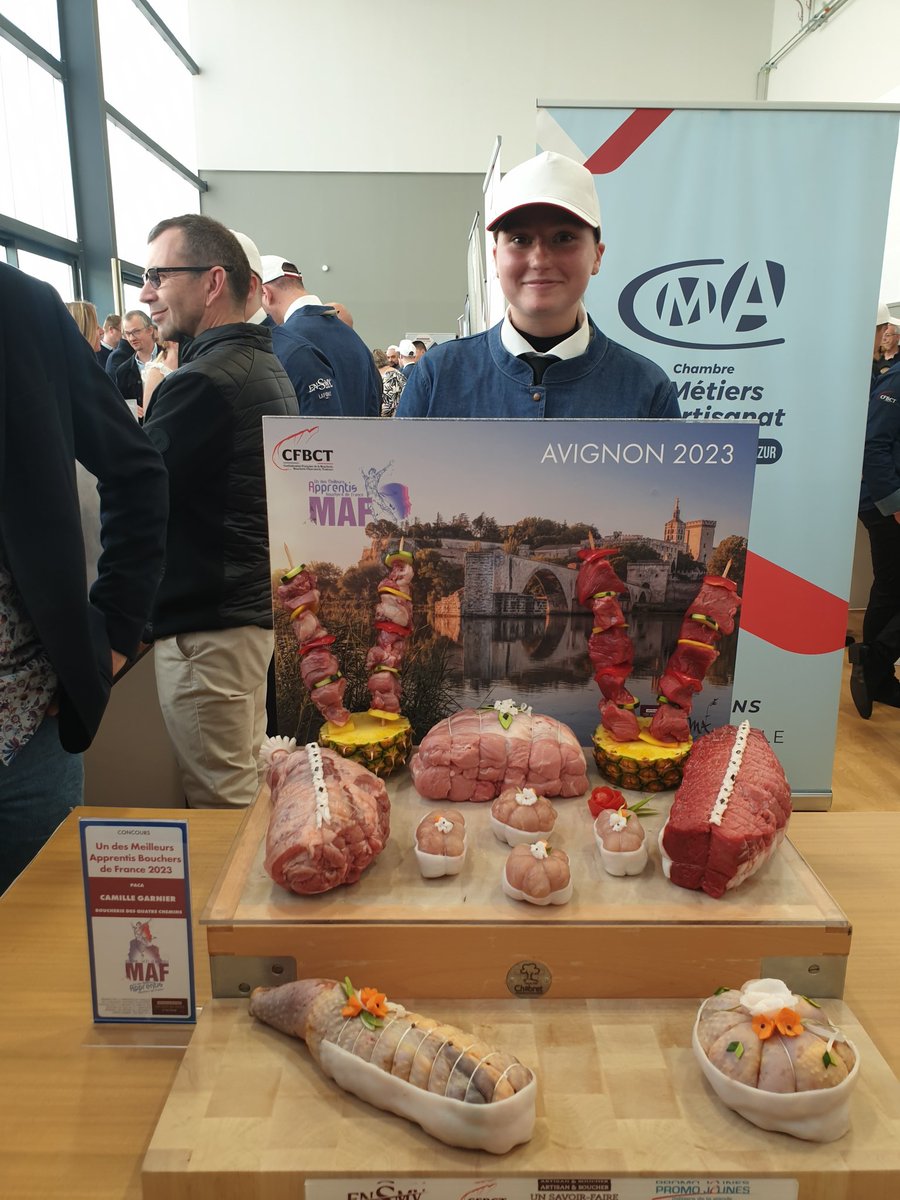 Le métier de boucher est a l honneur aujourd'hui à Avignon avec la finale du meilleur apprenti boucher de France. 22 jeunes passionnés  ont demontre leurs talents.
<a href="/confboucherie/">CFBCT</a> <a href="/CMA_PACA/">CMA Provence-Alpes-Côte d'Azur</a> <a href="/CMAFrance_/">CMA France</a>  <a href="/Urma_Paca/">Université des Métiers et de l'Artisanat PACA</a> #avecpoleemploi <a href="/heleneblanc06/">BLANC-LE BAYON Hélène</a>