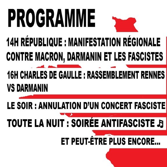samedi 27 mai 2023 - Rennes - Manifestation régionale contre Macron, Darmanin et les fascistes

ift.tt/GraTovH