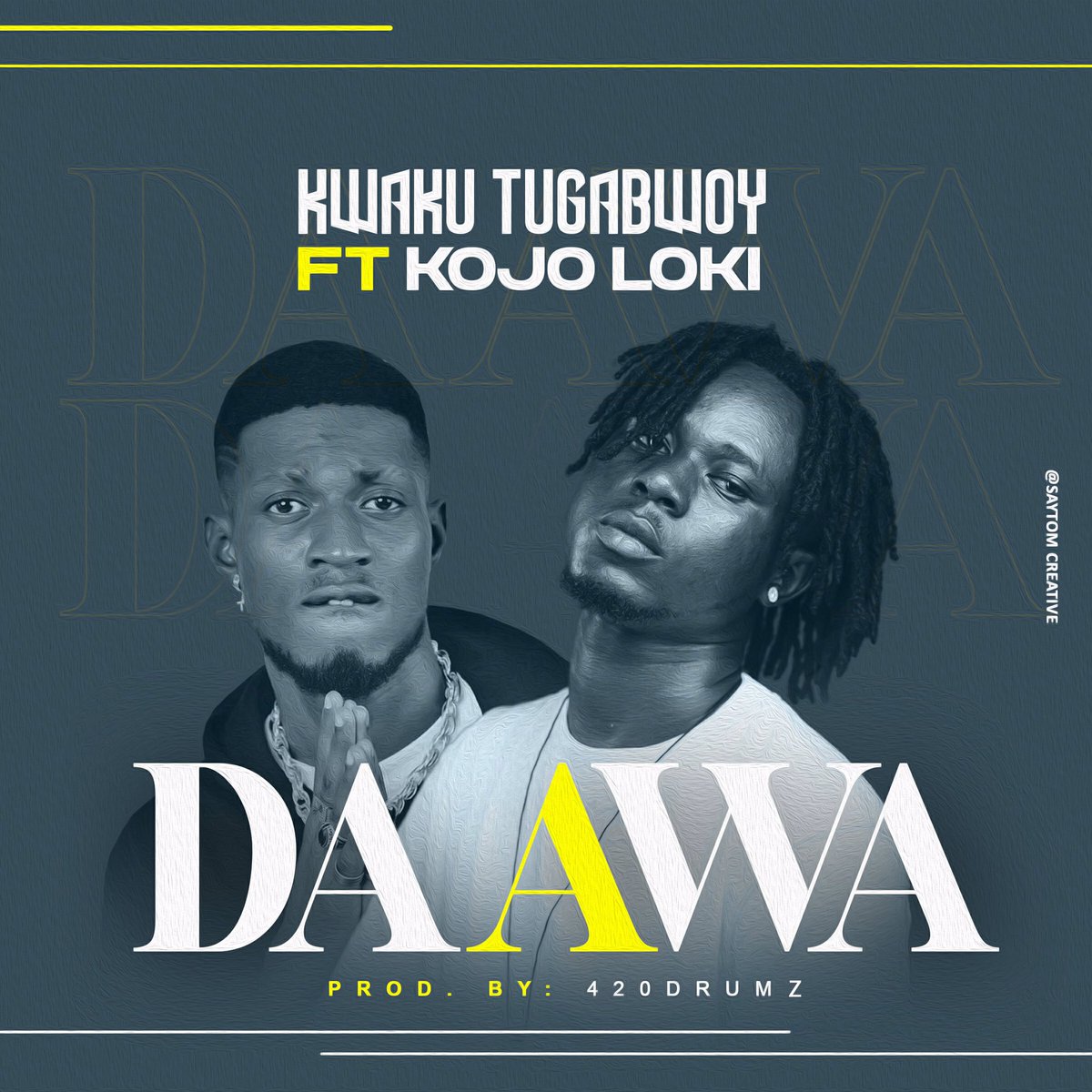 KTugabwoy's tweet photo. Fans of Asakaa music,(Drill) have been eagerly waiting for the release of "DAAWA." And the excitement is now at an all-time high, as the artist has finally unveiled the cover art
#DAAWA #KwakuTugabwoy 
#KojoLoki #420Drumz #Anticipate 
#Talent #AssinTalks #Promotions https://t.co/pba8W5ihBD