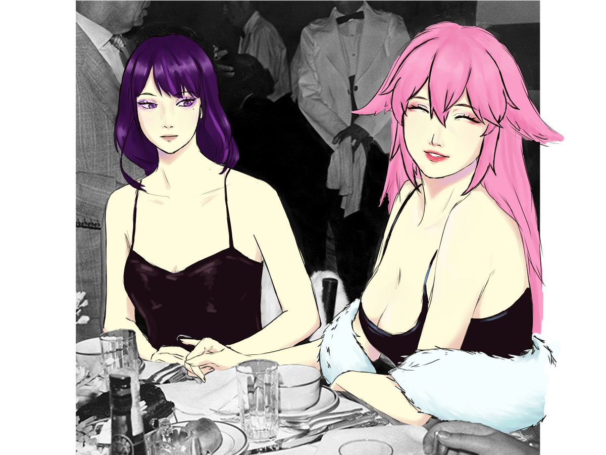 Meipun6's tweet photo. 👀😸👩🏻‍❤️‍💋‍👩🏼
Cant take my eyes off u~ 🎵
#Eimiko #GenshinImpact #GenshinMemes #Fanart https://t.co/liaWR6rXdz