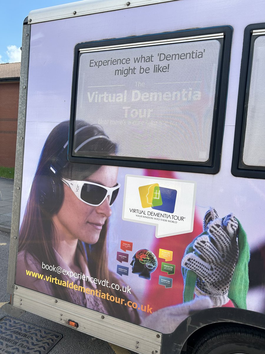 Kick starting #DementiaAwarenessWeek @GEHNHSnews with the Dementia Simulation  Bus #DementiaUnderstanding #AdmiralNurses 
@MarieMumby @ShirleyPreston1 @nag2710 @nurseyHughes @jess_dens