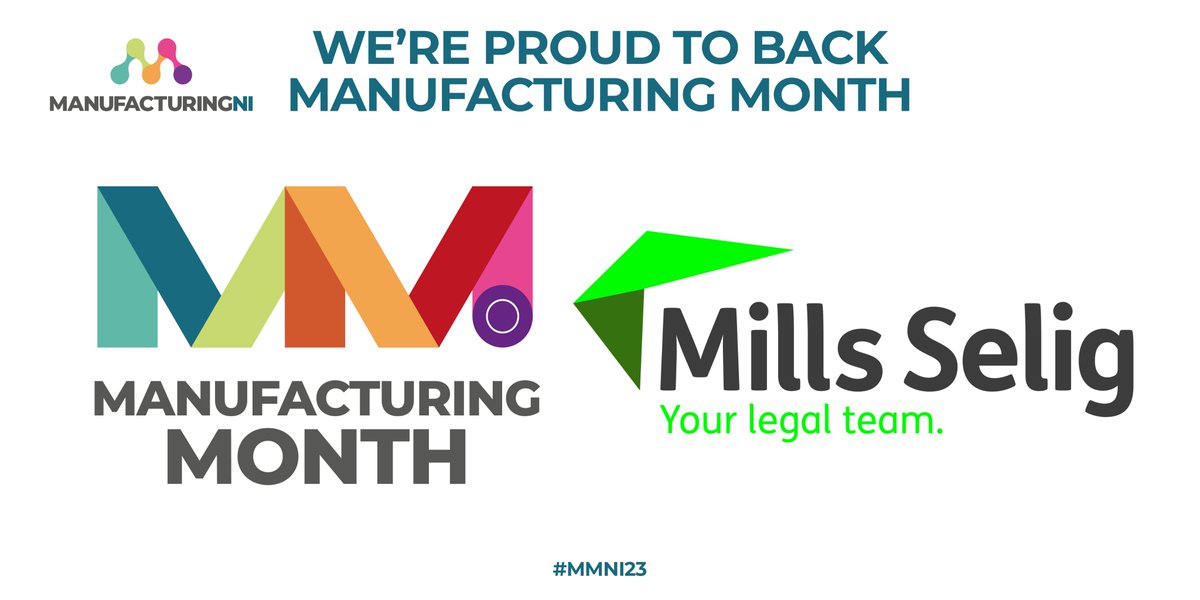 Mills Selig is delighted to back <a href="/ManufacturingNI/">Manufacturing NI</a>'s Manufacturing Month 2023 #MM23 #MMNI23
 
NI boasts an established and very successful manufacturing sector with huge future potential - <a href="/mills_selig/">Mills Selig</a> is excited to support the industry with expert legal advice 

#YourLegalTeam