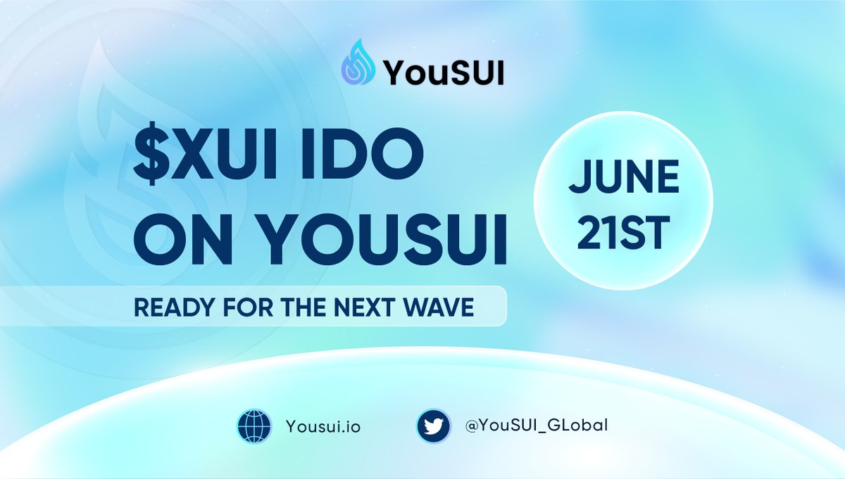 🧨Are you Ready to engage #XUI Token #IDO for the FIRST Launchpad on <a href="/YouSUI_Global/">YouSUI</a>?

Don't miss the IDO on June 21st.

📢Don't miss the opportunity to do various activities in Crew3 and earn $XUI.

⭕Crew3 : zealy.io/c/yousui

✅YouSUI is an All-In-One platform that runs