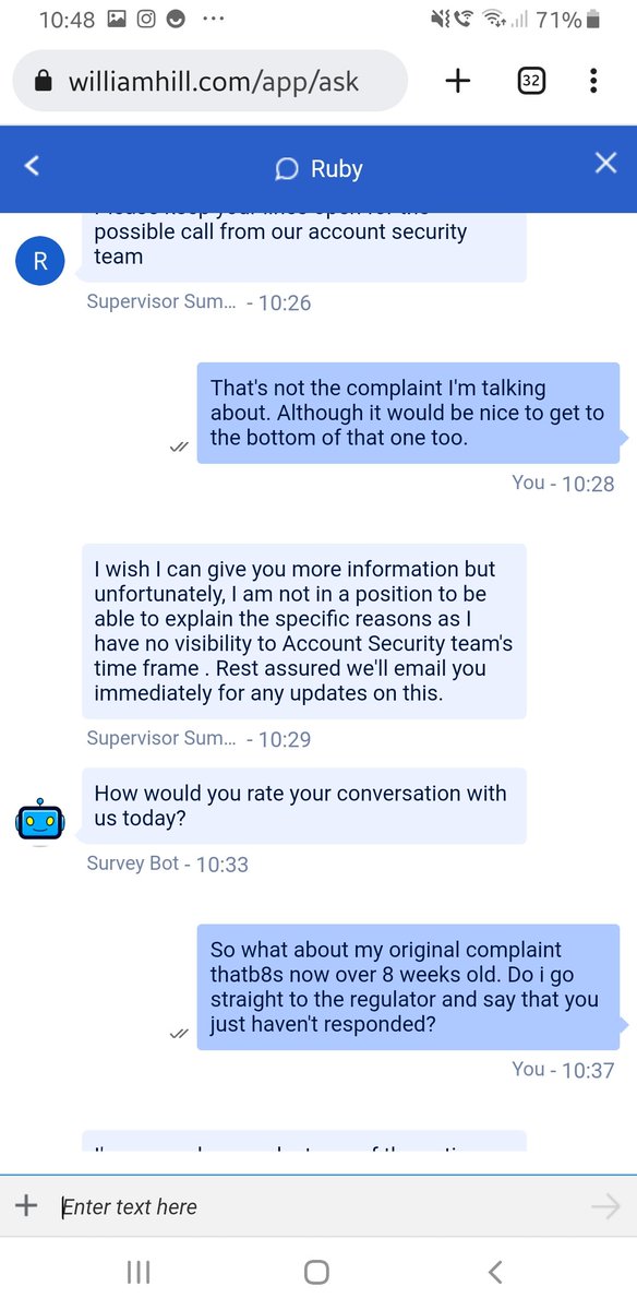 ChristofVert's tweet photo. @WillHillHelp - they just end the conversation without even looking. https://t.co/Eq1SVsyzv3