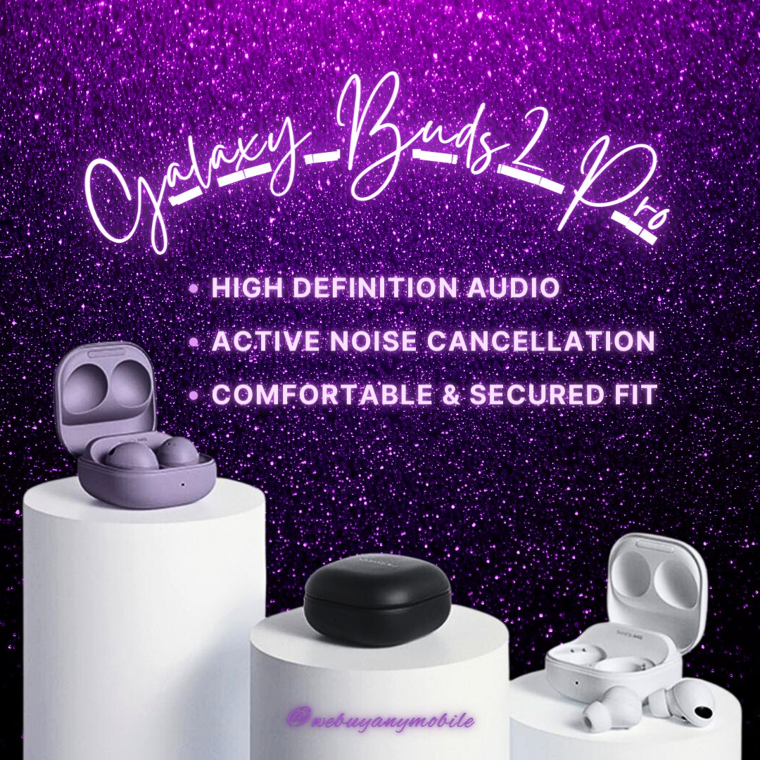 Upgrade your listening experience with the Samsung Galaxy Buds 2 Pro🎧
Enjoy impressive sound quality, effortless device switching, customisable controls, and intelligent ANC with this wireless earbuds technology🤩

#SamsungGalaxy #earbuds #earbudswireless #earbuds2pro #hifisound