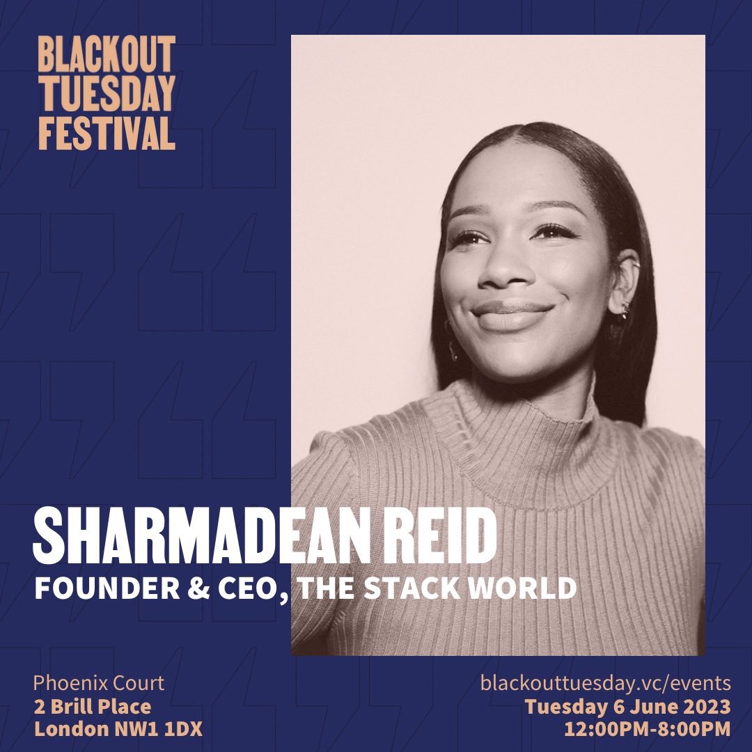 🗣️Speaker Announcement 🗣️ 

Please welcome a veteran of the startup and technology industry who will be appearing at the Blackout Tuesday Festival, <a href="/sharmadeanreid/">Sharmadean Reid</a>!