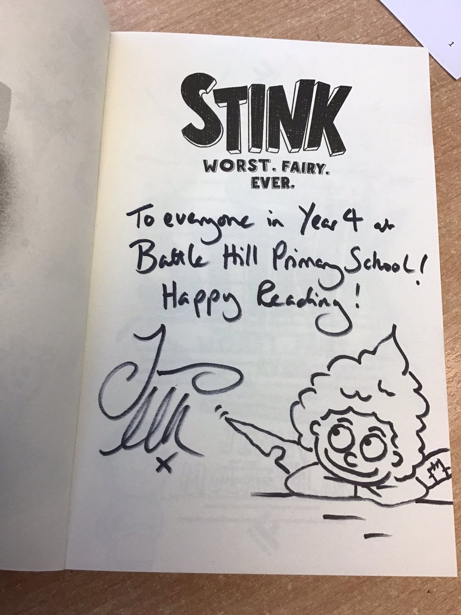 Year 4 we’re ecstatic to receive their copy of Stink by @JennyMcLachlan1 after taking part in the book club event earlier this year! Thank you to <a href="/booknookhove/">The Book Nook</a> for helping us get an extra special touch written in for the children 📚📚 <a href="/BattleHillPS/">Battle Hill Primary</a>