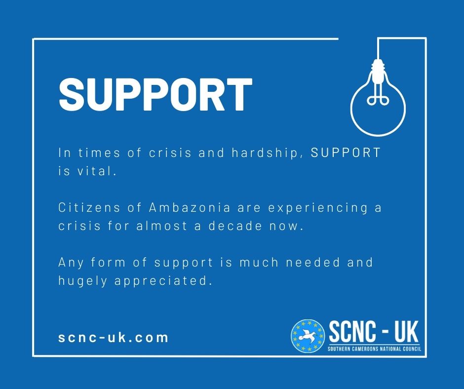 SCNC_UK's tweet photo. Our support can make a difference in the lives of needy Ambazonians currently affected by a crisis lasting almost a decade.
Join SCNC UK as we strive to provide adequate support to comrades in need.
#support #scncuk #hismajesty #freedom #peace #freedomforambazonia https://t.co/NVWZwmlUE6