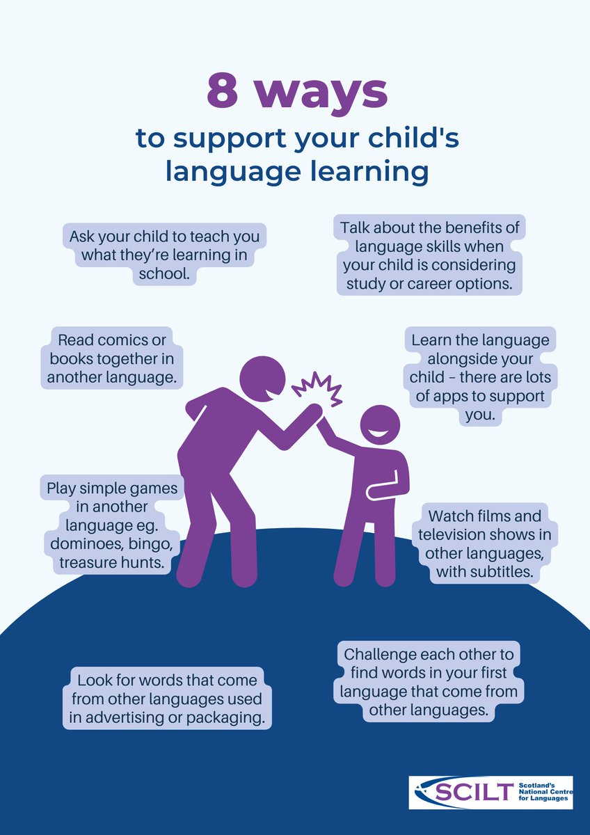scottishcilt's tweet image. To mark UN International Day of Families, we thought we would share this list of ideas for parents/carers on how to support their child's language learning. Why not retweet or download to share this with the families in your school community? #InternationalDayOfFamilies
