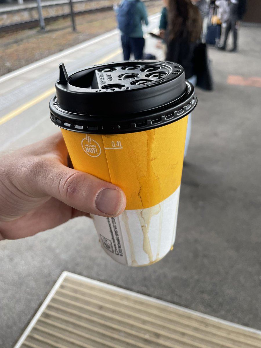 cjax98's tweet photo. @McDonaldsUK I regularly buy your cheap and cheerful coffee on my travels, and I’ve never had a cup that hasn’t fallen apart or scolded my hand with boiling coffee before I’ve took a sip. I always ensure the lid is on. Please can you come up with a better cup to save my hands! https://t.co/p1ot8r0km3