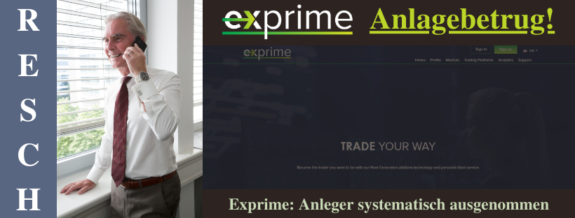 Mehr dazu hier: bit.ly/Exprime
#Exprime – Schlimme #Erfahrungen beim Online-Trading. Wie bekommt der #Anleger sein Geld von unseriösen Anbietern zurück?
#Forex #Trading #Betrug #OnlineHilfe #EU #Deutschland