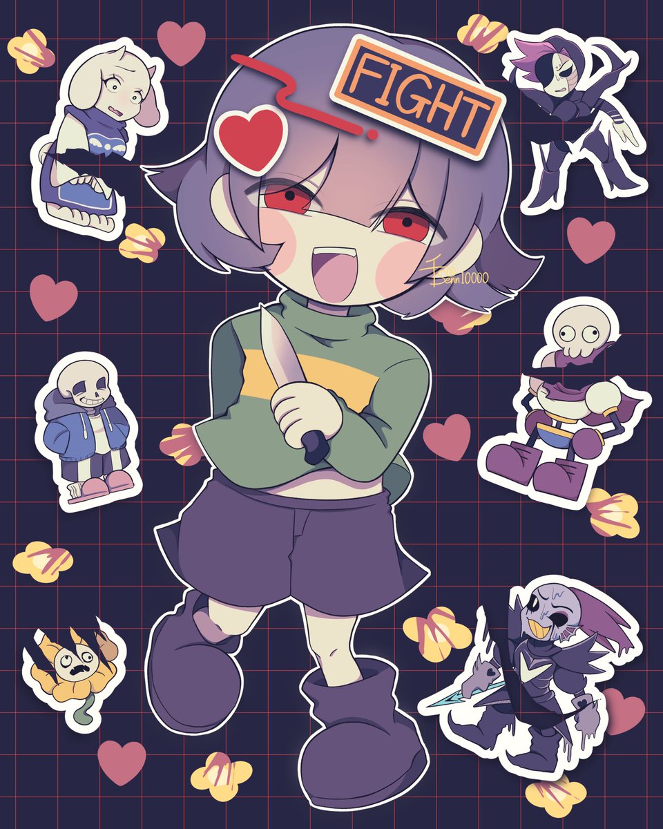 琥珀(ΦωΦ) on X: ♥FIGHT！！！ #undertale #chara