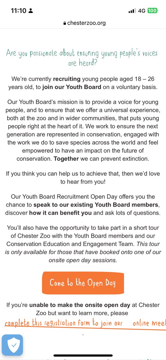 izzy_cook8's tweet image. WE’RE RECRUITING for @chesterzoo Youth Board 💚 We’re holding an open day this Saturday (20th) for anyone aged 18-26 that wants to know more about what being a Youth Board member at an award winning charity involves. Sign up here 👉🏻 chesterzoo.org/events/youth-b…
