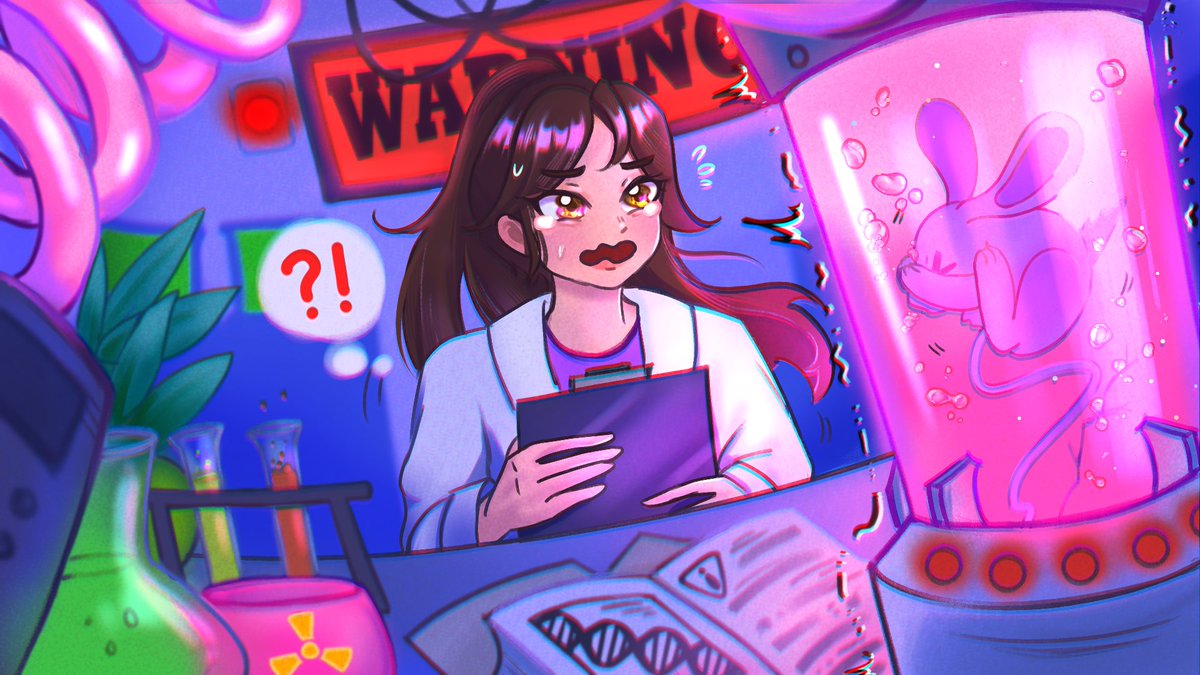 0xUMELAB's tweet photo. (1) In one particular experiment 🔬, the scientist Yumi, carelessly picked the wrong potion 🧪. 
Thru tis serendipitous blunder ☢️, she created an Advanced Intelligent Creatures known as the 'Naughty Bunny.' 🐰👾 https://t.co/ZT58BRSpJd