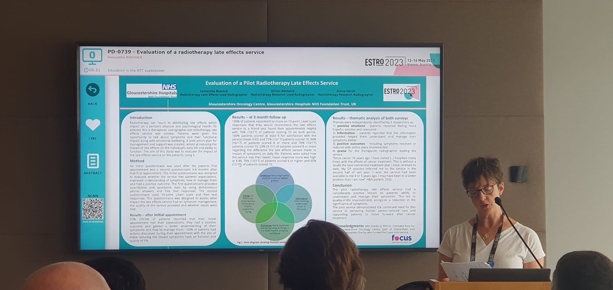 Generating conversations around radiotherapy late effects at #ESTRO23 @yourfocusteam @gloshospitals @GlosAHPs