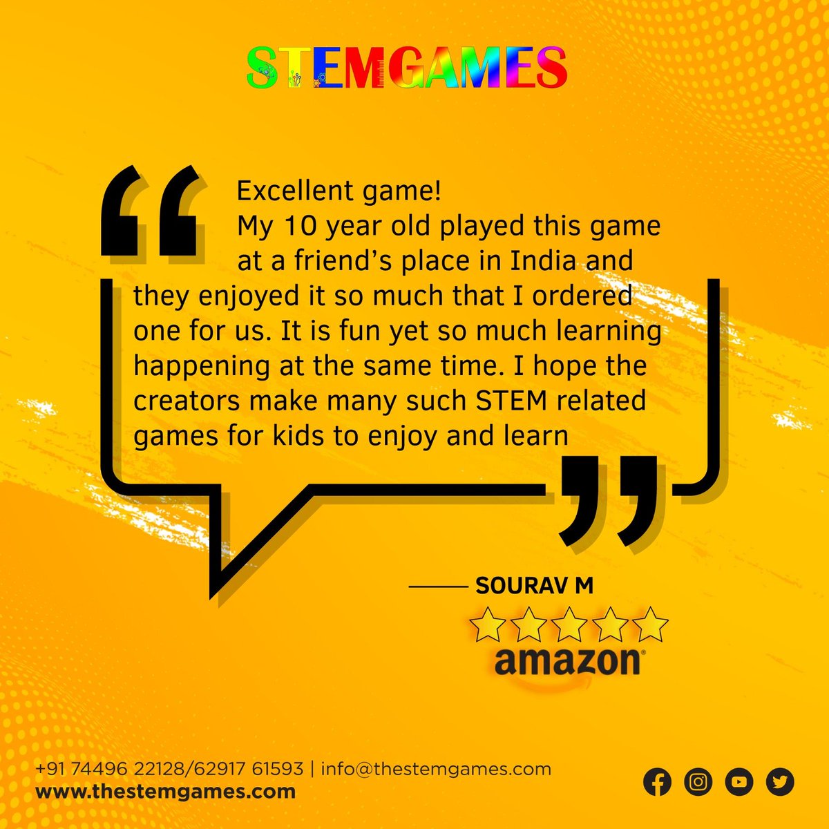 Take a sneak peek to some of our best customer's testimonials
.
#Stemgames #newgame #newchallenge #games #surprise #boardgame #board #singleplayer #indoorgame #indoor #boardgames #boardgamesaddict #indoorgames #fun #puzzles #brain #science #inntelectual #interesting #testimonials