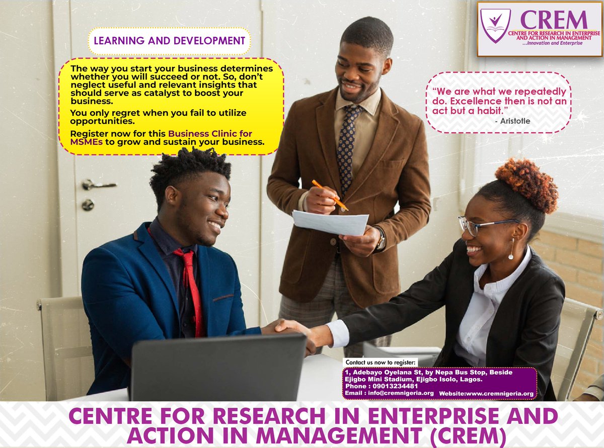 #CREMNigeria #business #outsourcing #consulting #recruiting #growth #sustainability #learninganddevelopment #learning #elearning #corporatetraining #leadership #traininganddevelopment #training #education #elearningtraining #MondayMotivation #elearningdevelopment