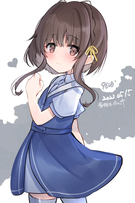 #艦これ版深夜の真剣お絵描き60分一本勝負 #艦これ版真剣お絵描き60分一本勝負_20230515  ちょっとわんどろのお時間には早いですが、鵜来ちゃん!(+15分)